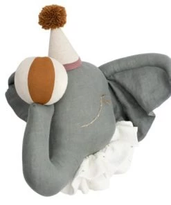 Sevira Kids Décoration Murale Enfant Trophée En Peluche Éléphant