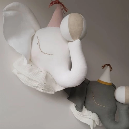 Sevira Kids Décoration Murale Enfant Trophée En Peluche Éléphant 4 Sevira Kids Décoration Murale Enfant Trophée En Peluche Éléphant – Image 4