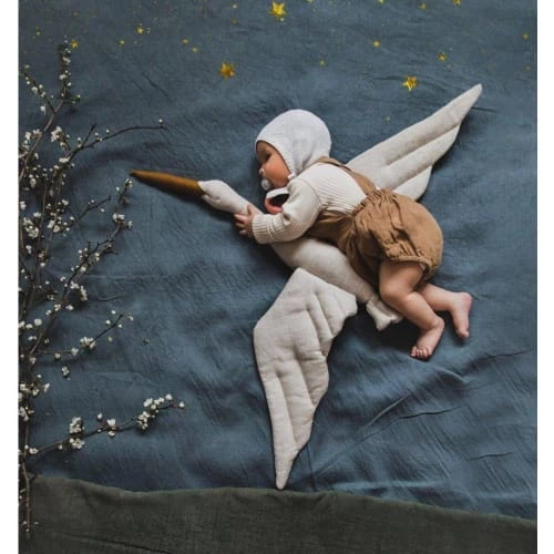 Sevira Kids Décoration Murale Enfant Trophée Mural Cigogne En Lin 3 Sevira Kids Décoration Murale Enfant Trophée Mural Cigogne En Lin – Image 3