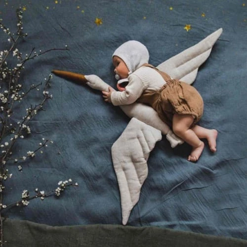 Sevira Kids Décoration Murale Enfant Trophée Mural Cigogne En Lin Blanc 5 Sevira Kids Décoration Murale Enfant Trophée Mural Cigogne En Lin Blanc – Image 5