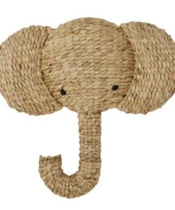 Maisons Du Monde Décoration Murale Enfant Trophée Mural éléphant En Fibre Végétale 52x50