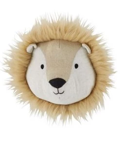Maisons Du Monde Décoration Murale Enfant Trophée Mural Lion Beige, Marron Et Noir 23x23
